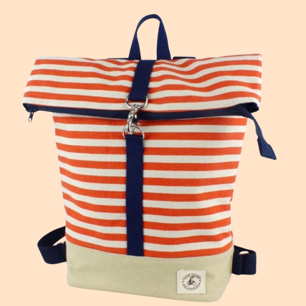 Lady Alamo Striped Orange and Cream Backpack